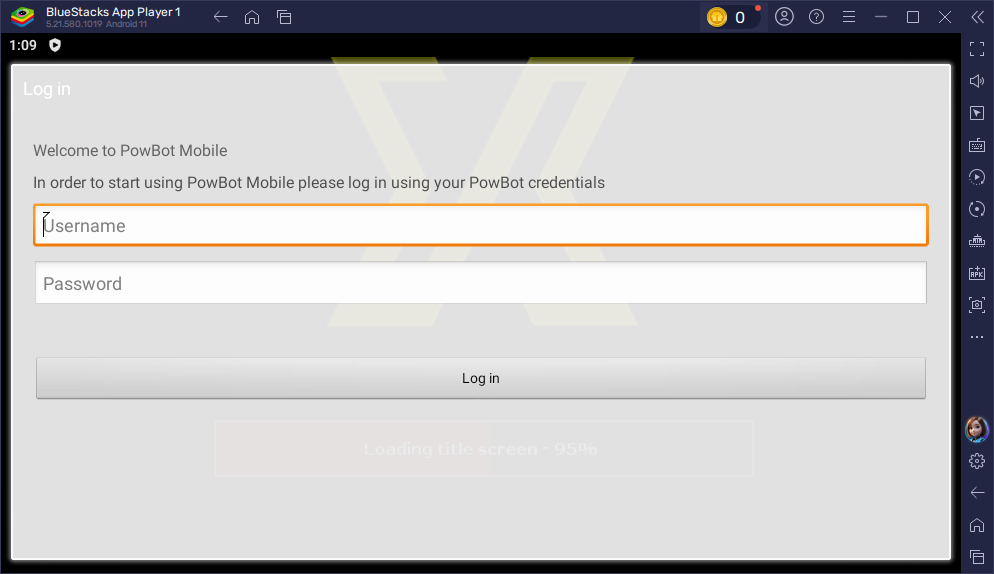 PowBot Login Screen