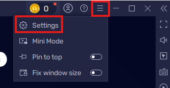 Settings Menu